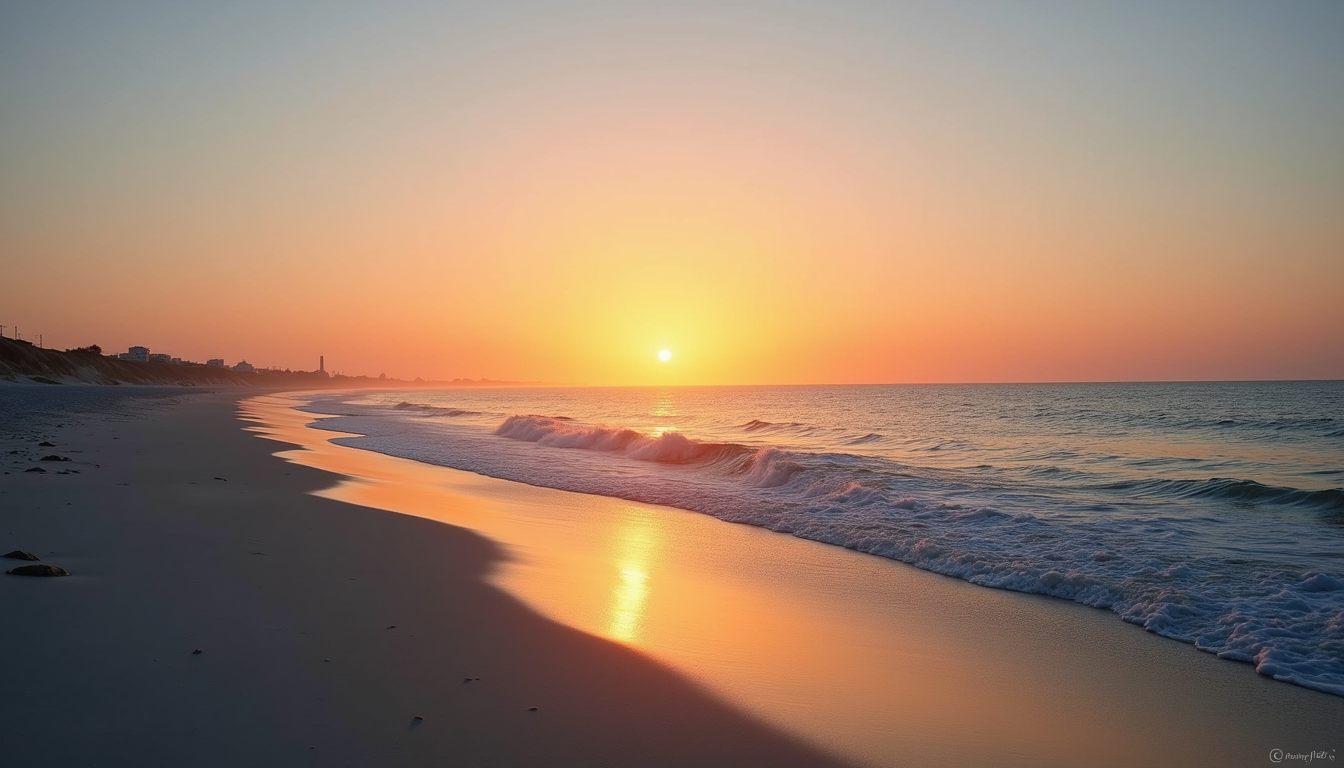 Eye-level view of a quiet beach at sunset symbolizing emotional numbness