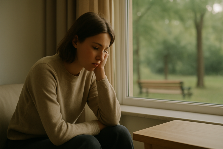 Photorealistic editorial photography header image for an article on Low Mood vs Depression: How to Tell the Difference