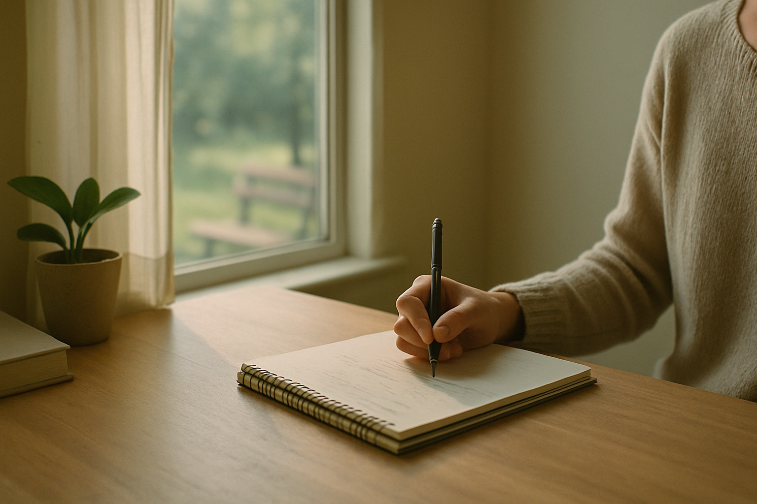 Photorealistic editorial photography header image for an article on Mood Tracking for Depression: Finding Real Patterns