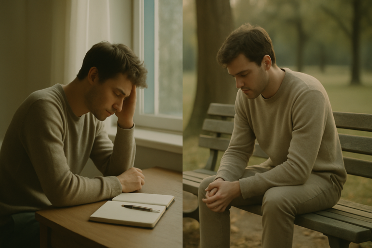 Photorealistic editorial photography header image for an article on Anhedonia vs Low Motivation: What's the Real Difference